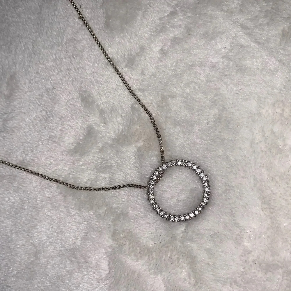 VTG Sterling Silver EUC 925 CZ Eternity Pendant - Picture 4 of 9